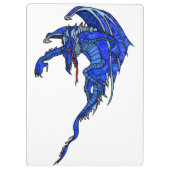 Medieval Blue Flying Dragon Fantasy Tattoo Klembord (Achterkant)