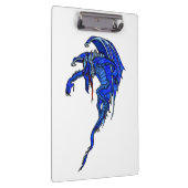 Medieval Blue Flying Dragon Fantasy Tattoo Klembord (Rechts)