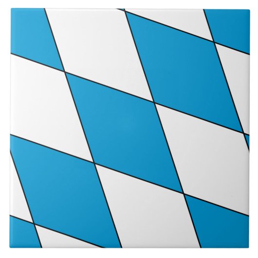 Medieval Blue White Bavaria Lozenges Pattern Tegeltje (Voorkant)