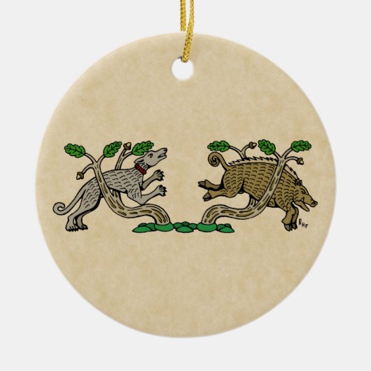 Medieval Boar Hunt Keramisch Ornament (Voorkant)
