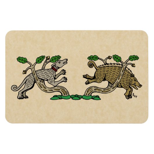 Medieval Boar Hunt Magneet (Horizontaal)