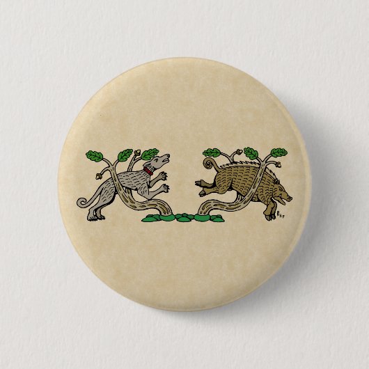 Medieval Boar Hunt Ronde Button 5,7 Cm (Voorkant)