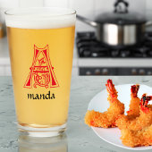 Medieval bodemkundig decoratief kapitaal A Glas