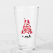 Medieval bodemkundig decoratief kapitaal A Glas (Voorkant)