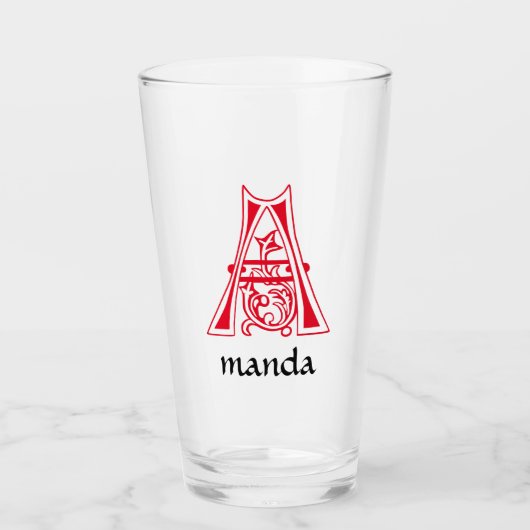 Medieval bodemkundig decoratief kapitaal A Glas (Voorkant)