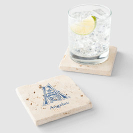 Medieval bodemkundig decoratief kapitaal A Stenen Onderzetter