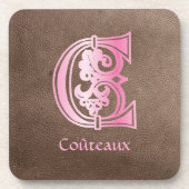 Medieval bodemkundig decoratief kapitaal C Bier Onderzetter (Voorkant)