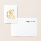 Medieval bodemkundig decoratief kapitaal C Folie Kaarten (Display)