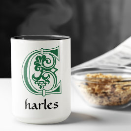 Medieval bodemkundig decoratief kapitaal C Mok