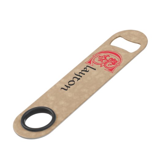 Medieval bodemkundig decoratief kapitaal C Speed Flessenopener (Achterkant Gekanteld)