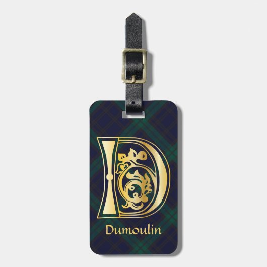 Medieval bodemkundig decoratief kapitaal D Bagagelabel (Voorkant verticaal)