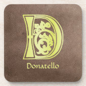 Medieval bodemkundig decoratief kapitaal D Bier Onderzetter (Voorkant)