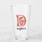 Medieval bodemkundig decoratief kapitaal D Glas (Voorkant)