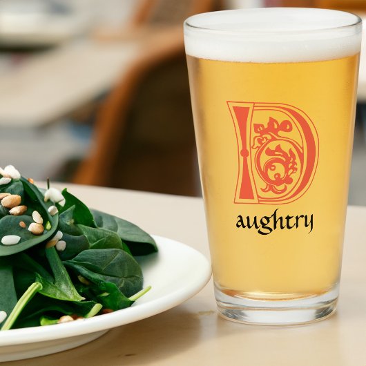 Medieval bodemkundig decoratief kapitaal D Glas