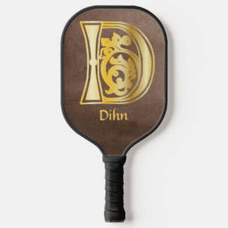 Medieval bodemkundig decoratief kapitaal D Pickleball Paddle