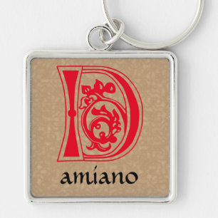 Medieval bodemkundig decoratief kapitaal D Sleutelhanger