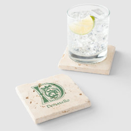 Medieval bodemkundig decoratief kapitaal D Stenen Onderzetter