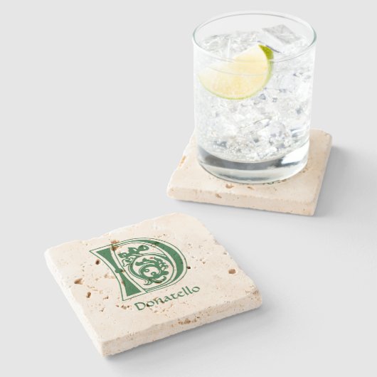 Medieval bodemkundig decoratief kapitaal D Stenen Onderzetter (Zijkant)