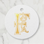 Medieval bodemkundig decoratief kapitaal F Bedankjes Labels (Voorkant)