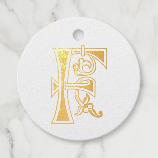Medieval bodemkundig decoratief kapitaal F Bedankjes Labels (Voorkant)