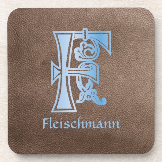 Medieval bodemkundig decoratief kapitaal F Bier Onderzetter (Voorkant)