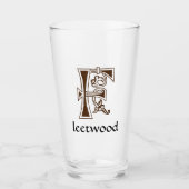 Medieval bodemkundig decoratief kapitaal F Glas (Voorkant)