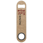 Medieval bodemkundig decoratief kapitaal F Speed Flessenopener (Achterkant)