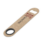 Medieval bodemkundig decoratief kapitaal F Speed Flessenopener (Achterkant Gekanteld)