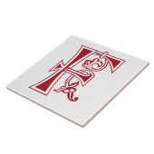 Medieval bodemkundig decoratief kapitaal F Tegeltje (Zijkant)