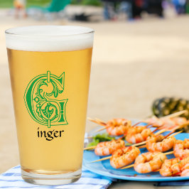 Medieval bodemkundig decoratief kapitaal G Glas