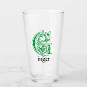 Medieval bodemkundig decoratief kapitaal G Glas (Voorkant)