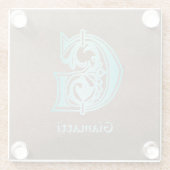 Medieval bodemkundig decoratief kapitaal G Glazen Onderzetter (Achterkant)