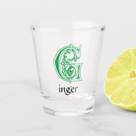 Medieval bodemkundig decoratief kapitaal G Shot Glas