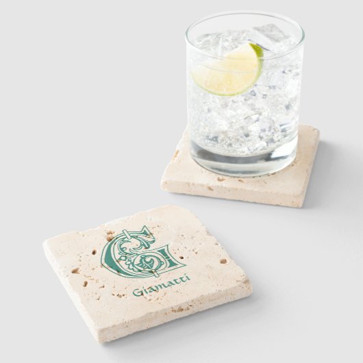 Medieval bodemkundig decoratief kapitaal G Stenen Onderzetter (Zijkant)