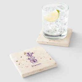 Medieval bodemkundig decoratief kapitaal I Stenen Onderzetter