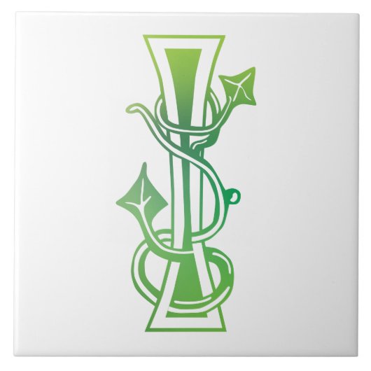 Medieval bodemkundig decoratief kapitaal I Tegeltje (Voorkant)