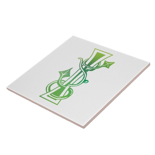 Medieval bodemkundig decoratief kapitaal I Tegeltje (Zijkant)