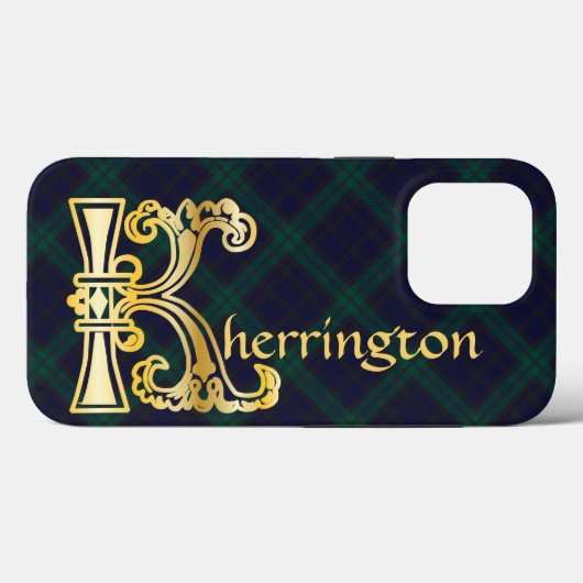 Medieval bodemkundig decoratief kapitaal K Case-Mate iPhone Case (Achterkant (horizontaal))