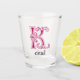 Medieval bodemkundig decoratief kapitaal K Shot Glas