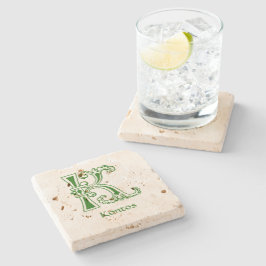 Medieval bodemkundig decoratief kapitaal K Stenen Onderzetter