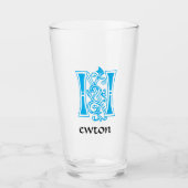 Medieval bodemkundig decoratief kapitaal N Glas (Voorkant)