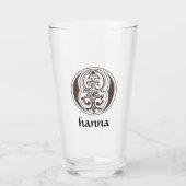 Medieval bodemkundig decoratief kapitaal O Glas (Voorkant)