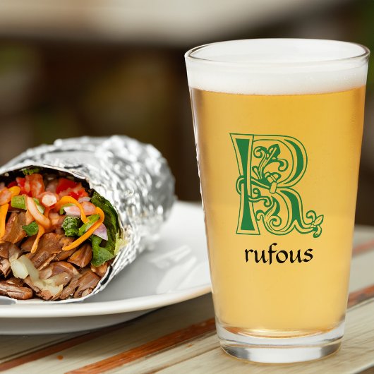 Medieval bodemkundig decoratief kapitaal R Glas