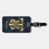 Medieval bodemkundig decoratief kapitaal T Bagagelabel (Voorkant horizontaal)