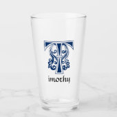 Medieval bodemkundig decoratief kapitaal T Glas (Voorkant)