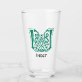 Medieval bodemkundig decoratief kapitaal W Glas (Voorkant)
