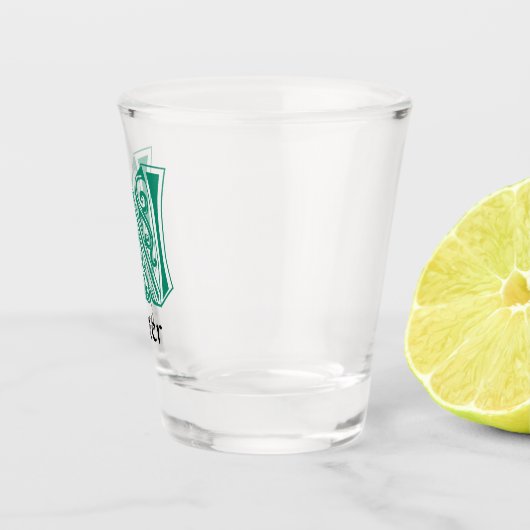 Medieval bodemkundig decoratief kapitaal W Shot Glas (Rechts)