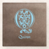 Medieval bodemkundig decoratief Q Glazen Onderzetter (Voorkant)