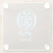 Medieval bodemkundig decoratief Q Glazen Onderzetter (Achterkant)