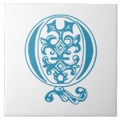 Medieval bodemkundig decoratief Q Tegeltje (Voorkant)